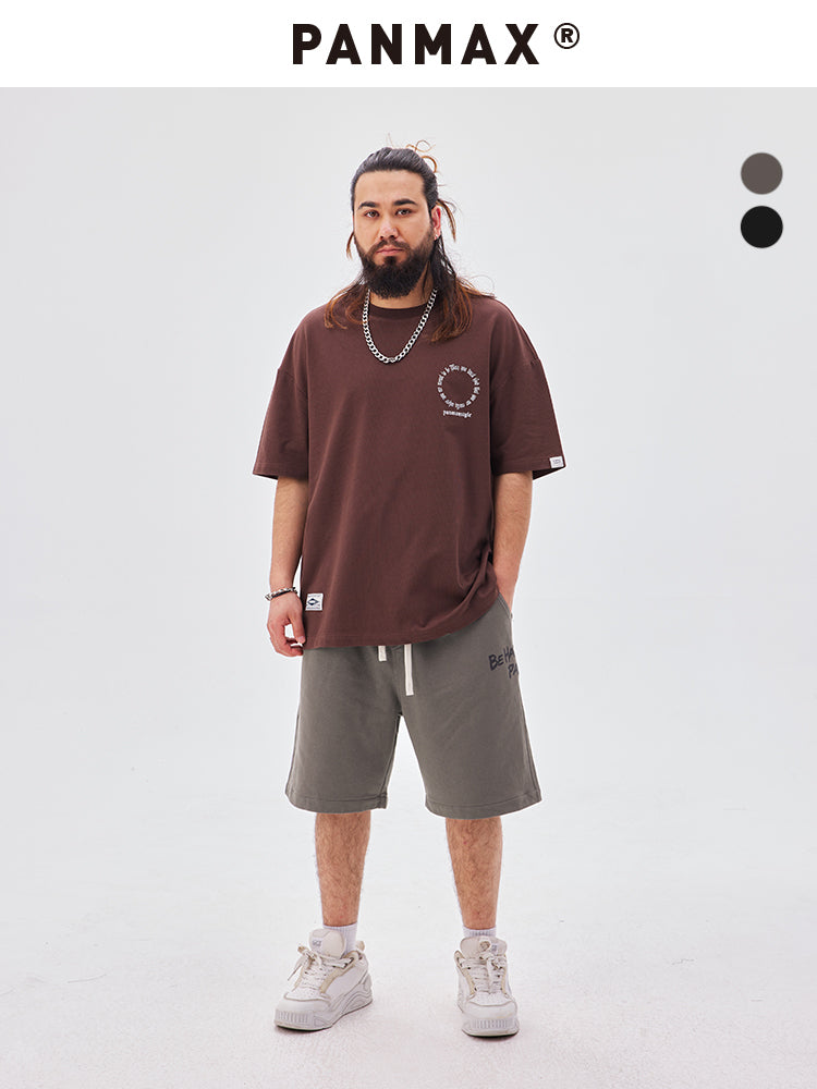 PANMAX Trendy Ink Splashing Loose Sports Straight Shorts