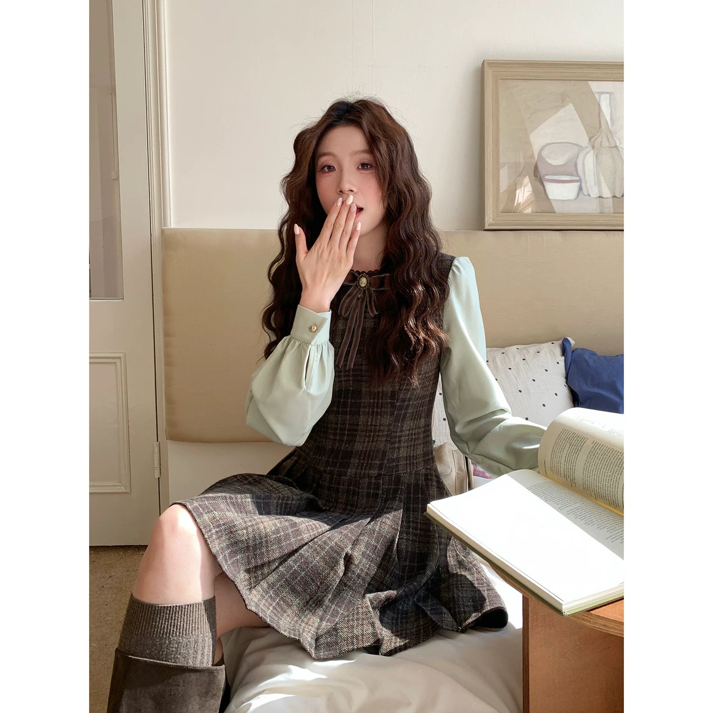 Even Fake Two Waist Dresses