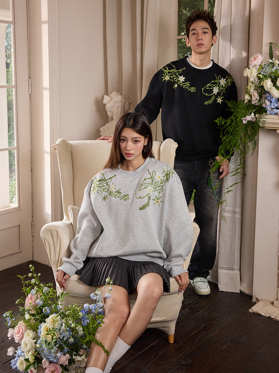 Harshandcruel handwritten flower winding Sweater