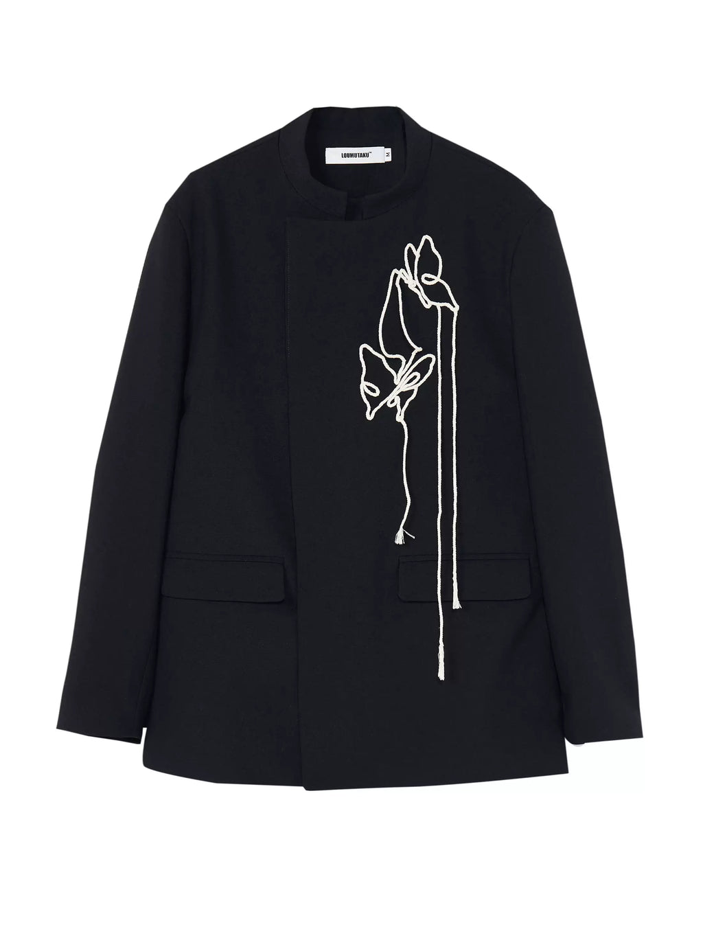 LOUMUTAKU Vintage Butterfly Handmade Rope Embroidered Blazer