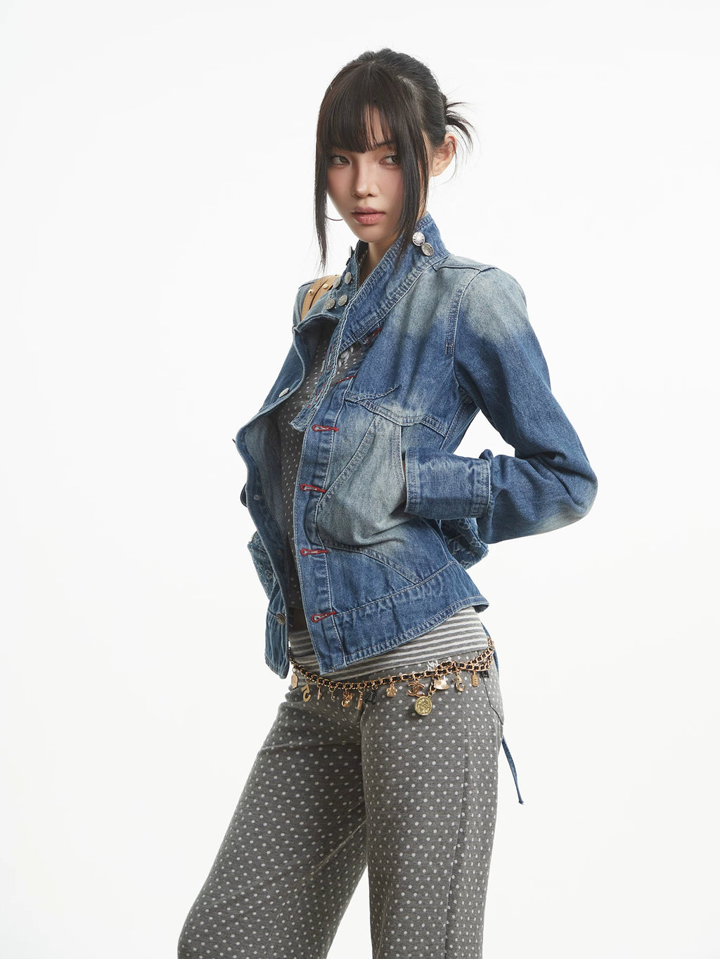 UNCMHISEX Vintage Short Denim Jacket