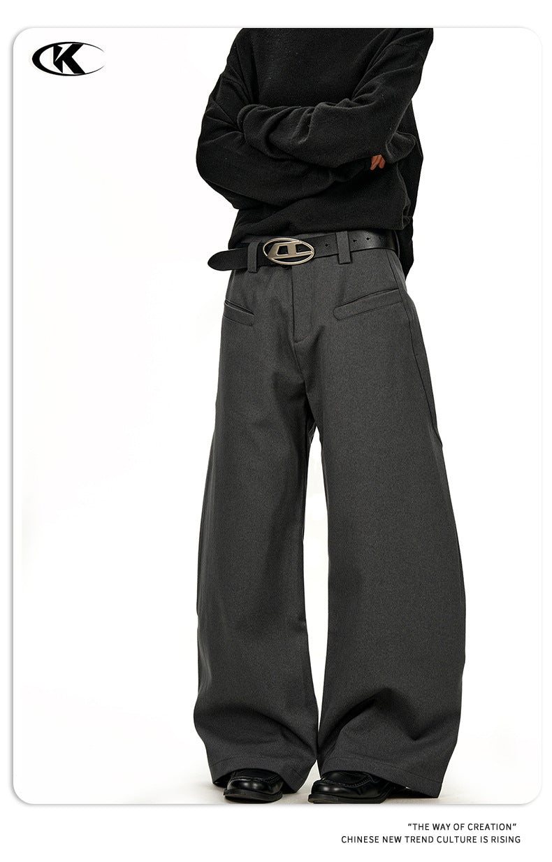 11KN Wide-leg Loose Retro Casual Trousers