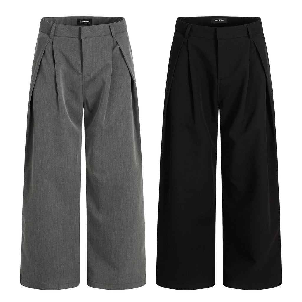 11KN Pleated Loose Three-dimensional Trousers