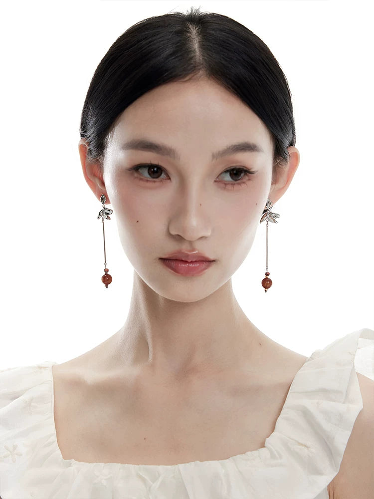 NO SOLUTION Light Luxury Temperament Medium and Long Earrings