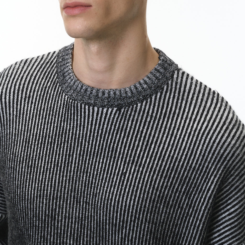 Inflation Two-color Loose and Versatile Crew Neck Sweater