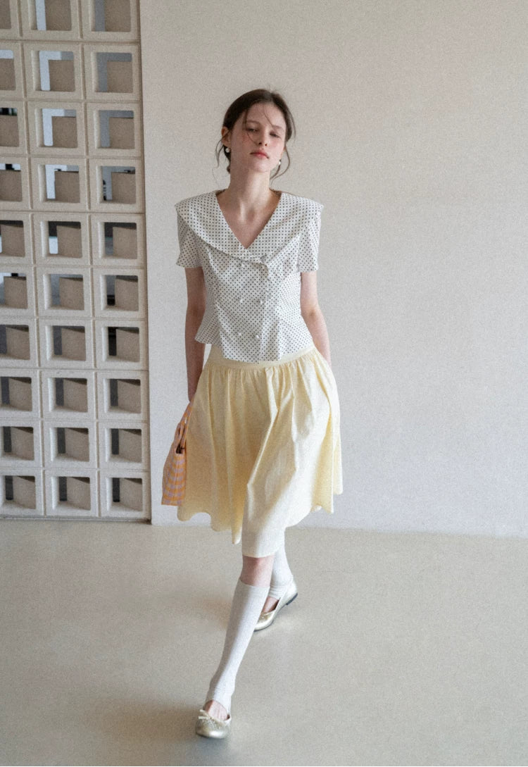 EGGKA Slim Short Polka Dot Shirt