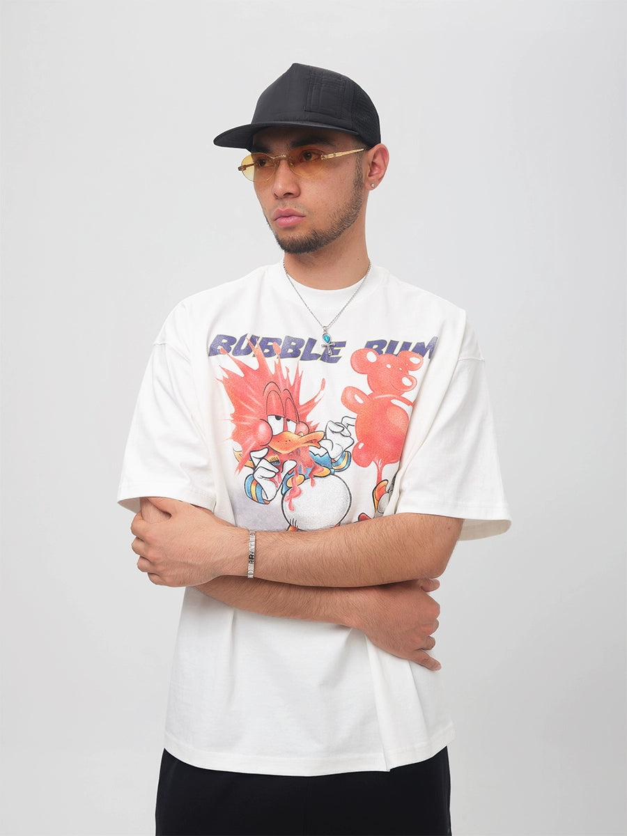 ComicTree Cartoon Bubble Gum Donald Duck Round Neck Tee
