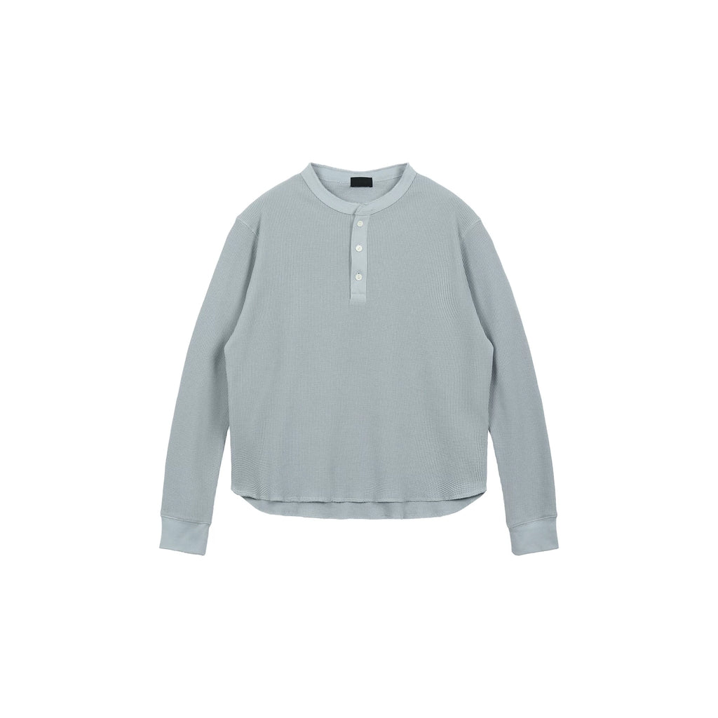 Plus No Logo Casual Henley Long Sleeve