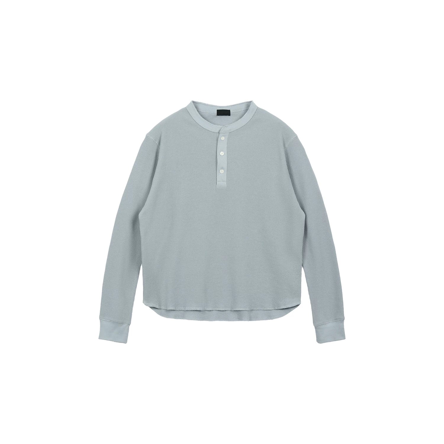 Plus No Logo Casual Henley Long Sleeve