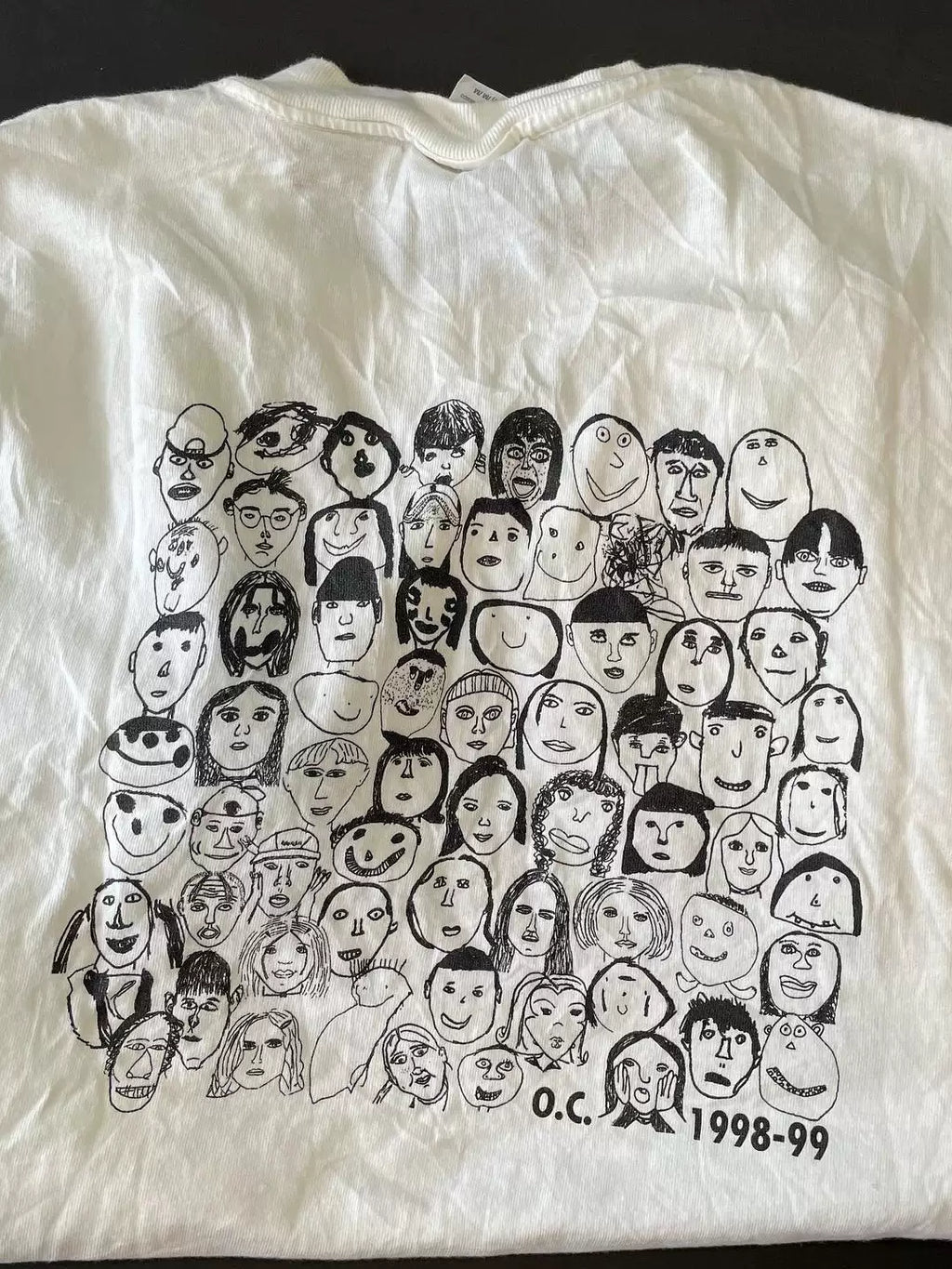 Wang Youbing Retro Hand-painted Fun Face Group Portrait Tee
