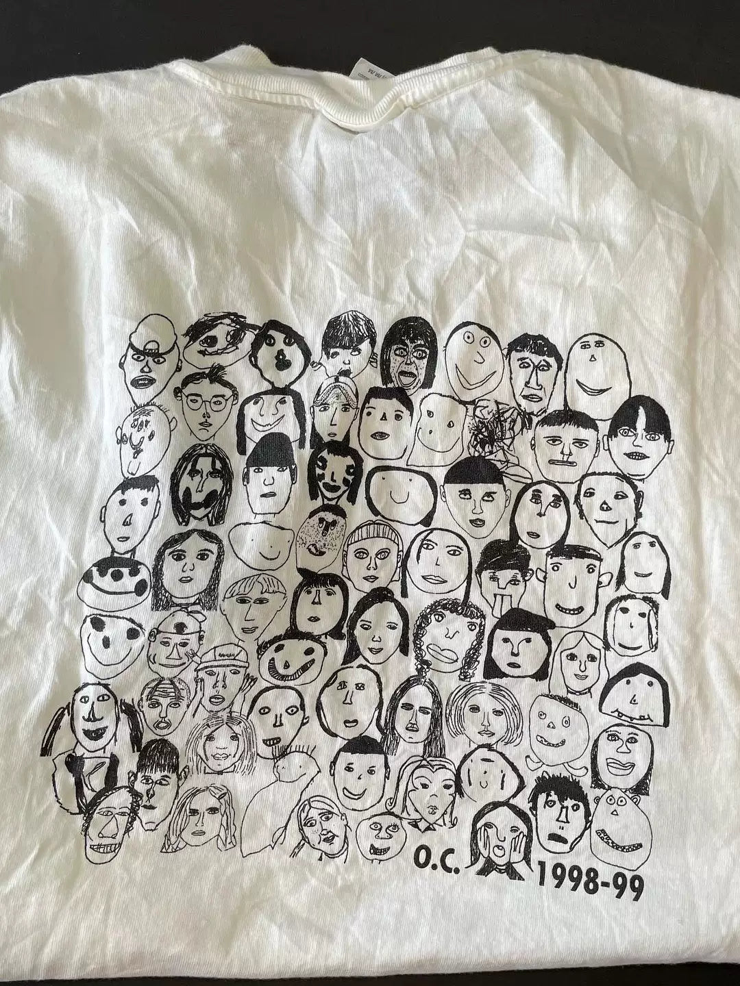 Wang Youbing Retro Hand-painted Fun Face Group Portrait Tee