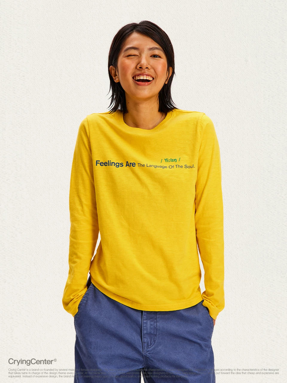 CryingCenter Soft Waxy Monogram Print with Loose Long Sleeves