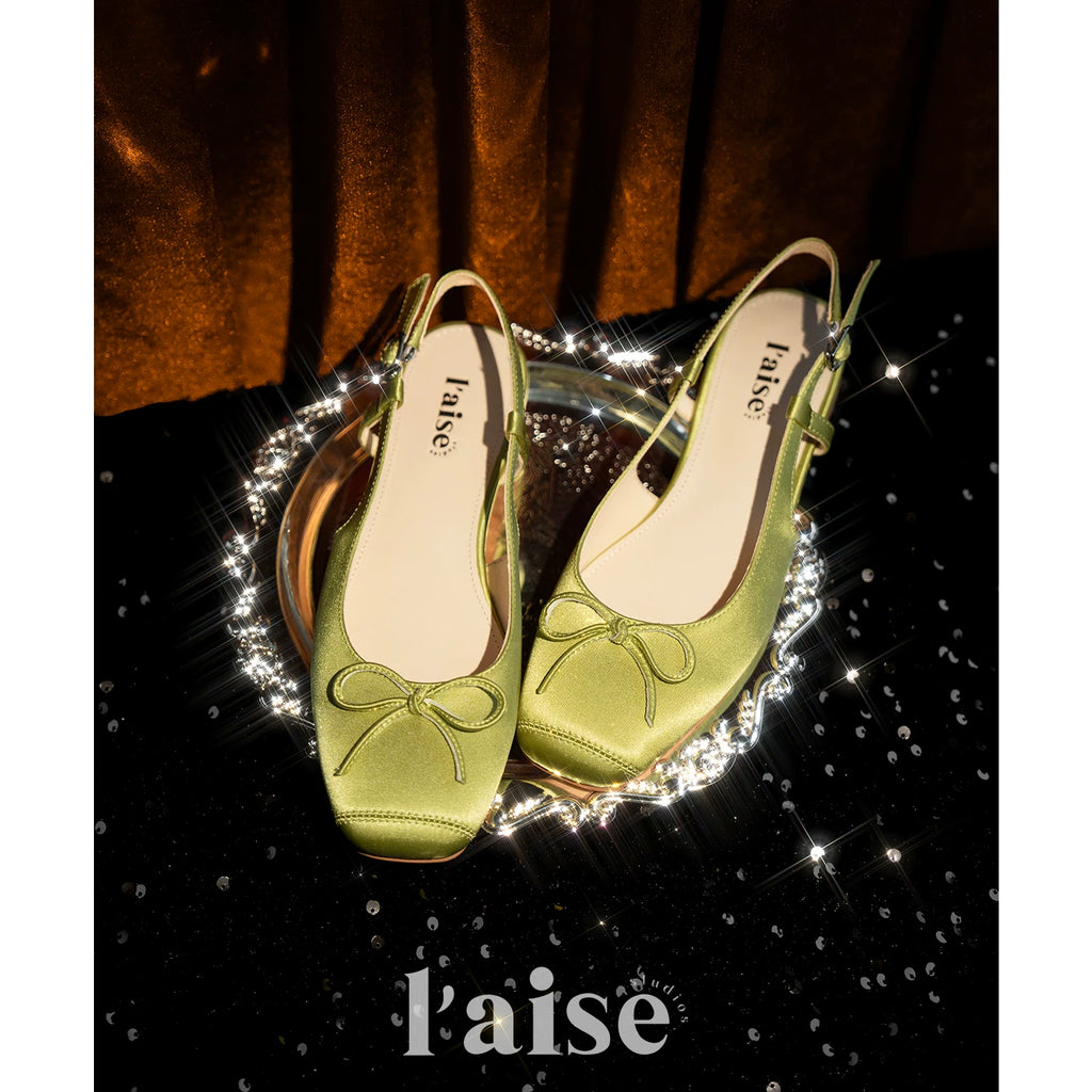 L'aise Satin Bow Shoes