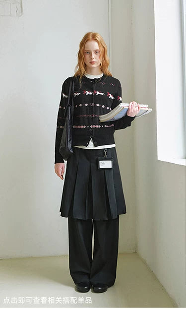 714Street Casual Jacquard Sweater Cardigan