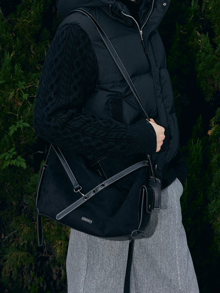 KREATE Frosted Suede Shoulder Messenger Bag