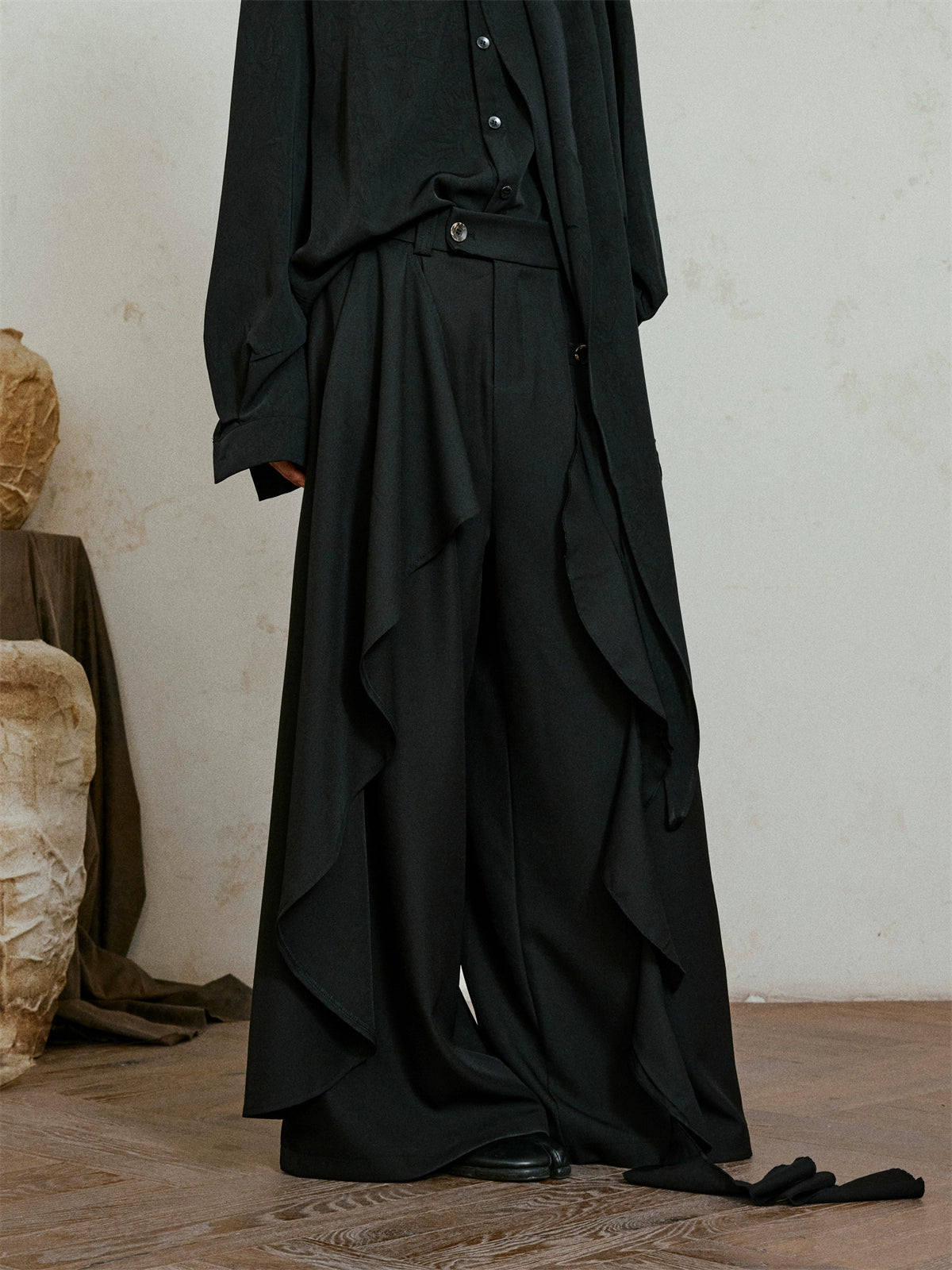 SUNYVONNE Irregular Fashion Streamer Slacks