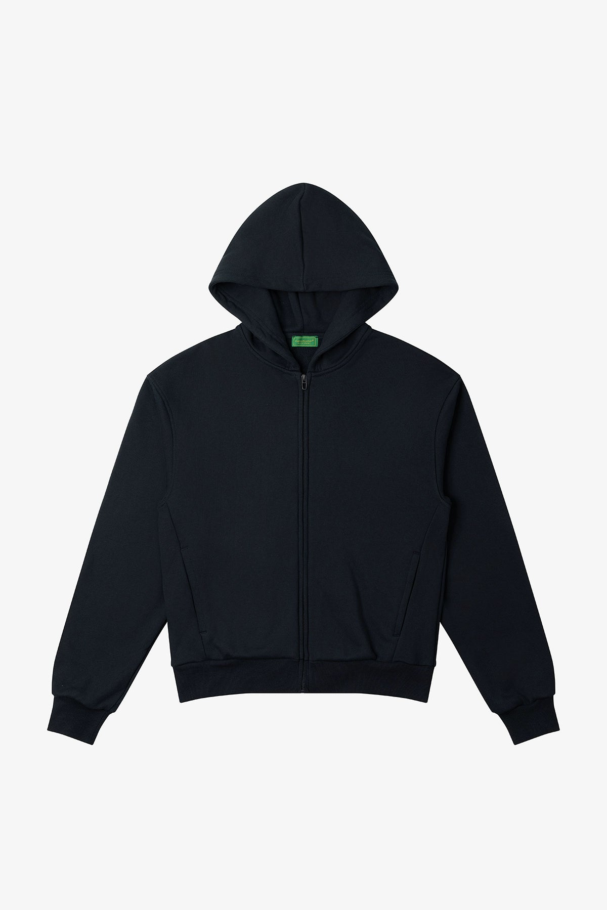 NO LOGO Lazy Loose Abraded Hooded Zipper Sweater