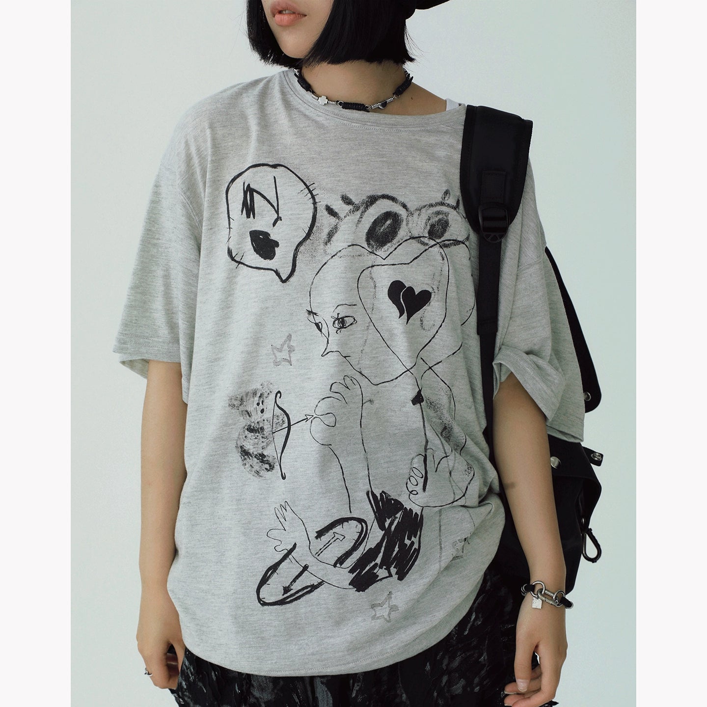 STILLYOU Love Line Graffiti Print Tee