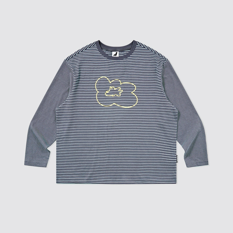 MoodLikeMe Irregular Striped Splicing Long Sleeve