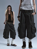 WearAndtear Three-dimensional Pleated Wide-leg Tooling Eight-point Trousers