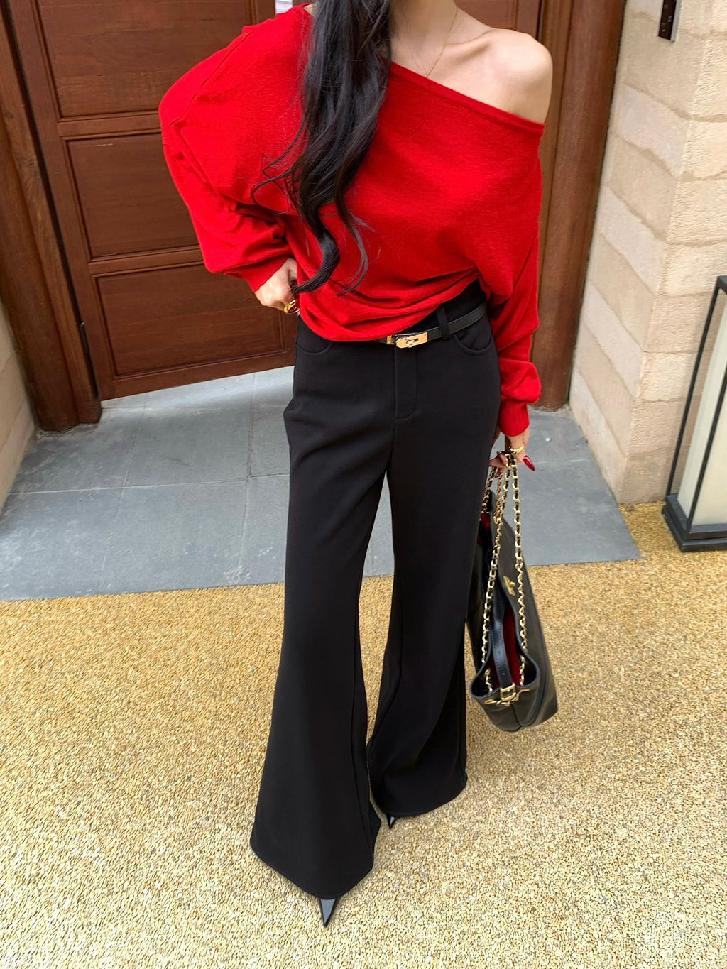 CHUYUQI Fleece Slim-fitting High-waisted Slim-fitting Casual Pants
