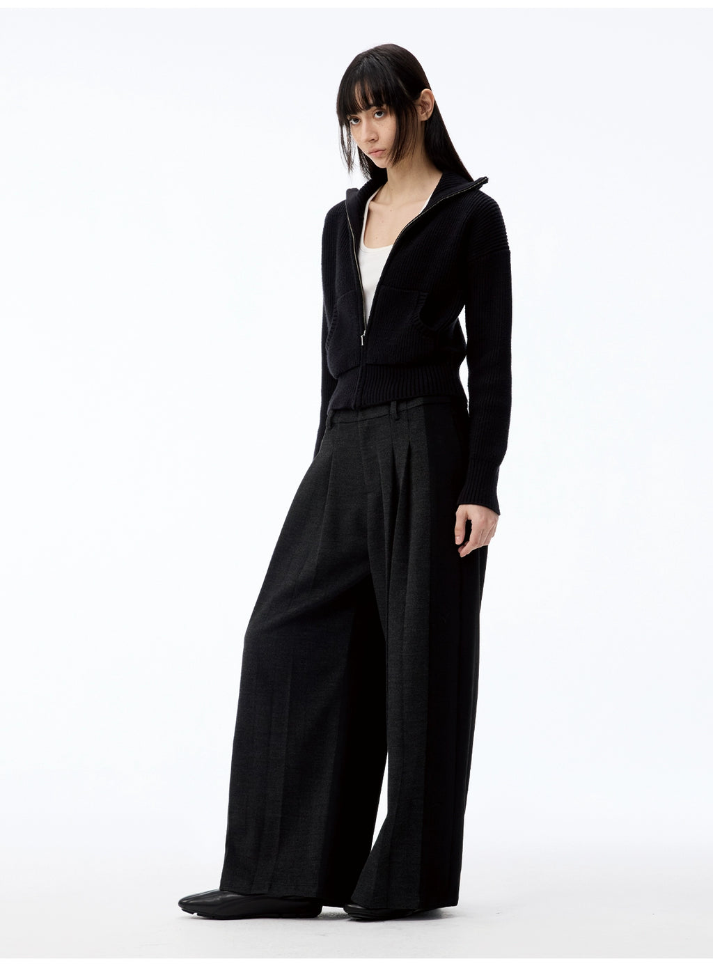 JCAESAR WOMEN Pit Strip Thick Pit Strip Micro Slim-fit Knitted Cardigan