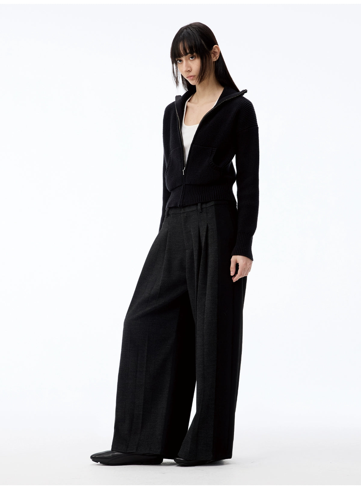 JCAESAR WOMEN Pit Strip Thick Pit Strip Micro Slim-fit Knitted Cardigan