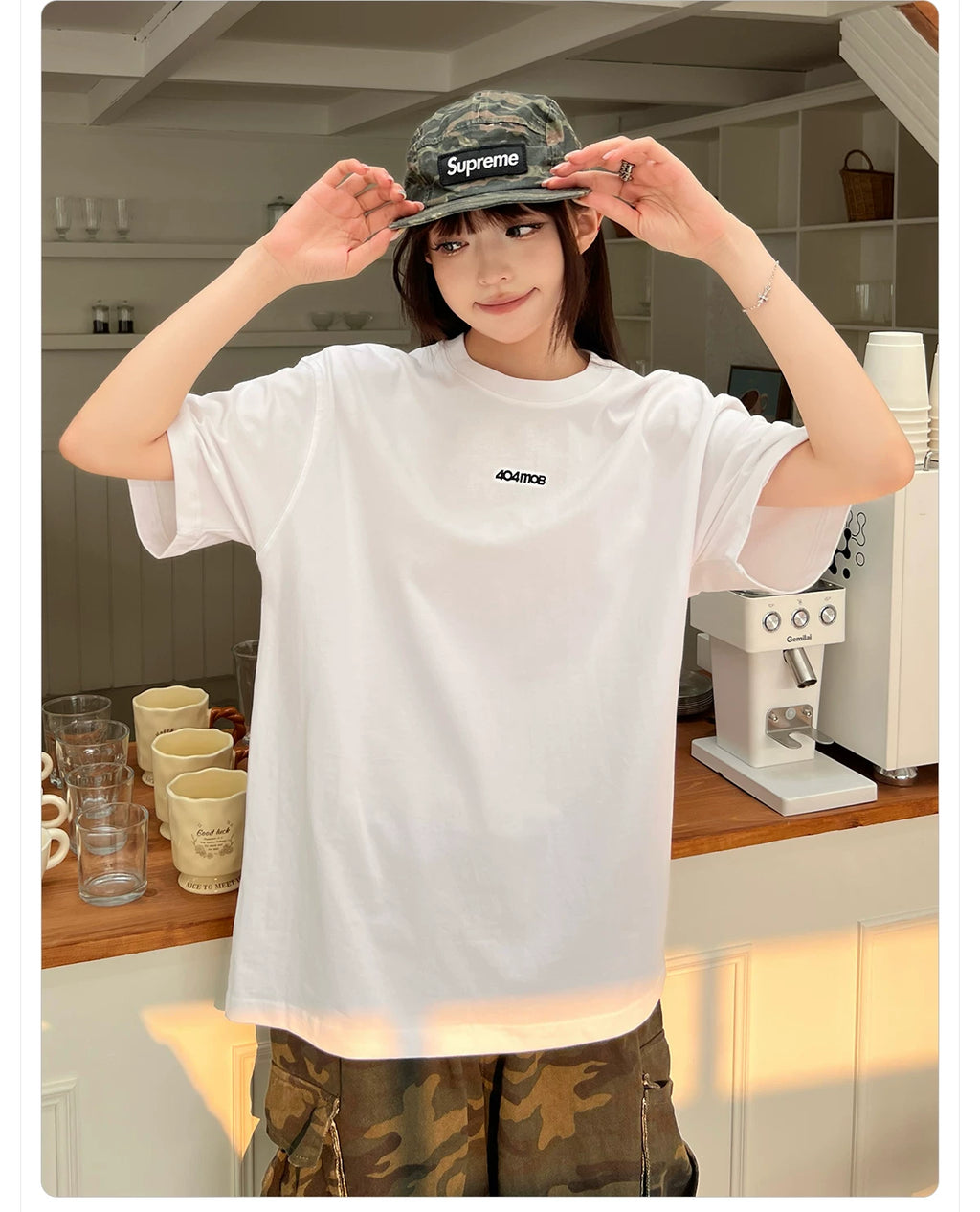 404MOB Letter Print Casual Versatile Tee