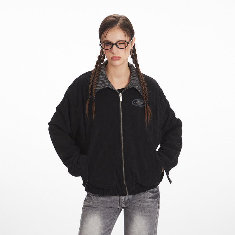 Nariele Wears A Contrasting Plaid Vintage Versatile Coat on Both Sides