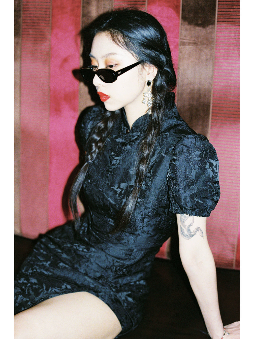 LULUSWINGS Chinese Style Three-dimensional Heavy Jacquard Slim Cheongsam