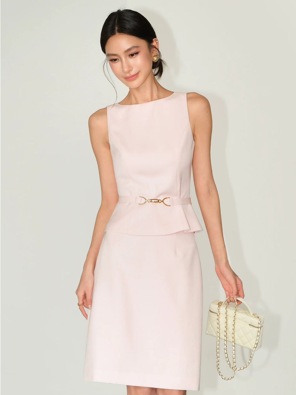 NEVA HU Temperament Sleeveless Vest Waist Skirt Set