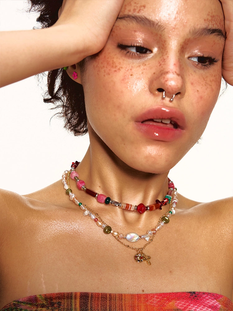 1JINN Temperament Versatile Natural Colored Stone Necklace