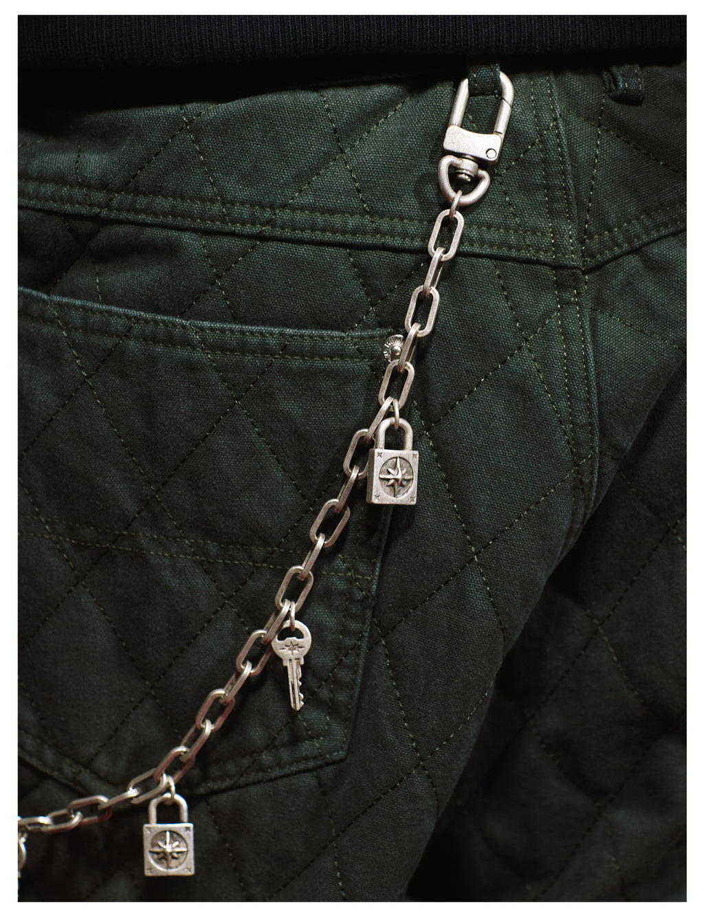 Remedy metal chain waist key lock