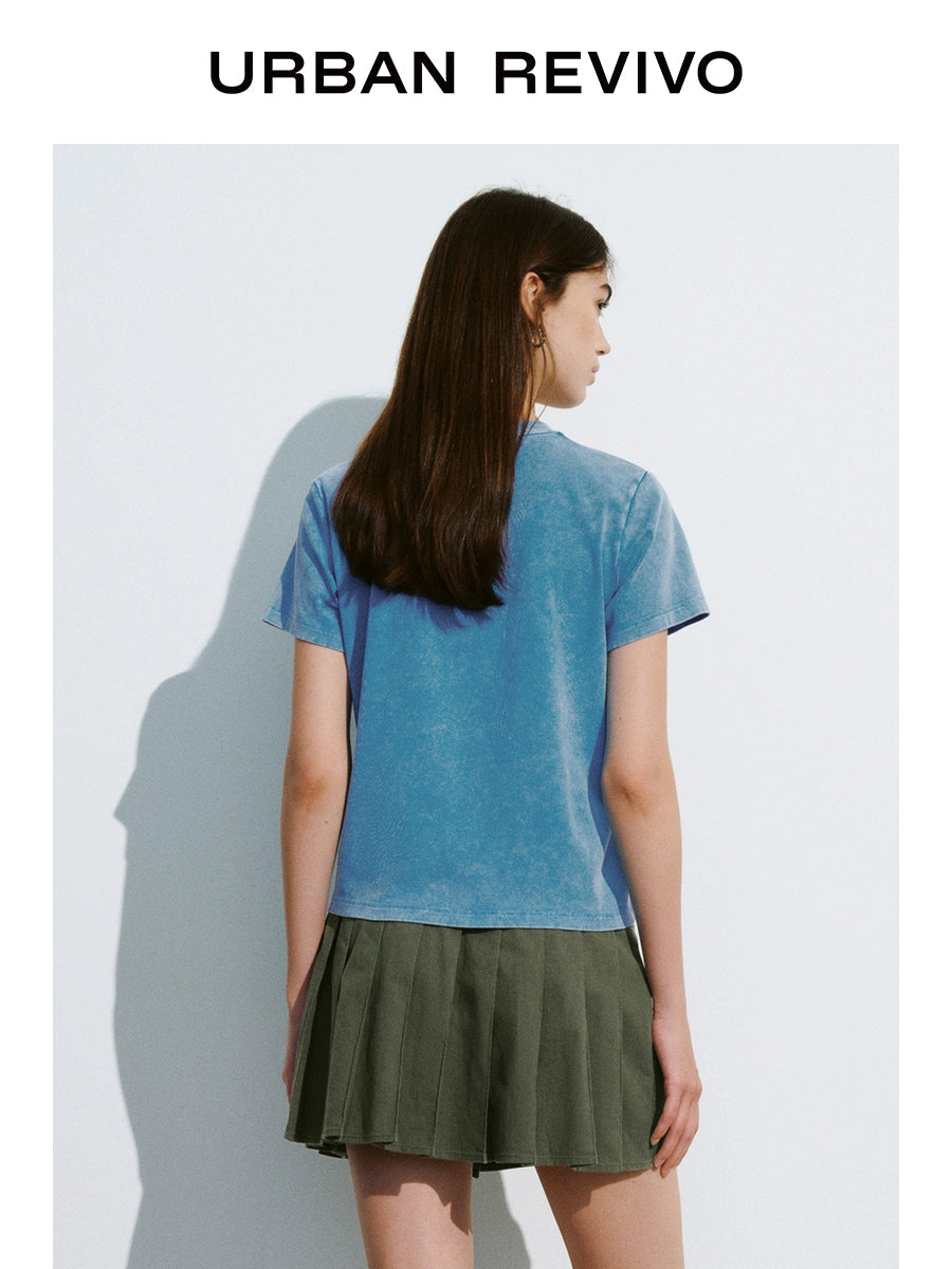 URBAN REVIVO Retro Washed Printed Tee