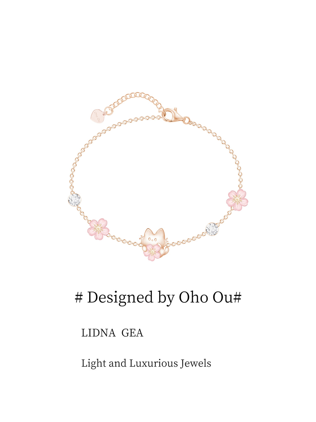 Oho Ou Peach Blossom Cat Bracelet