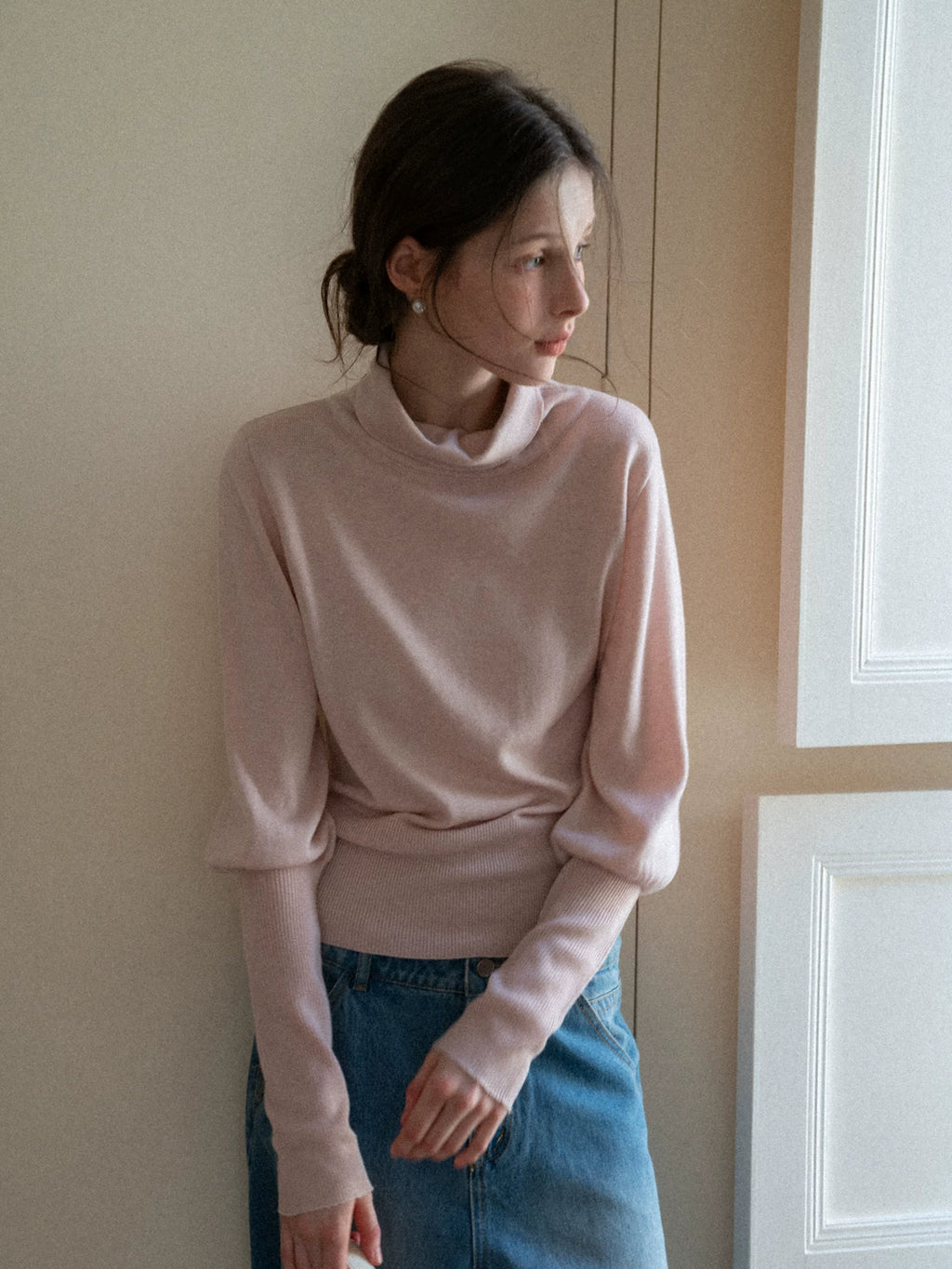 EGGKA Crew Neck Waist Wool Knitted Sweater