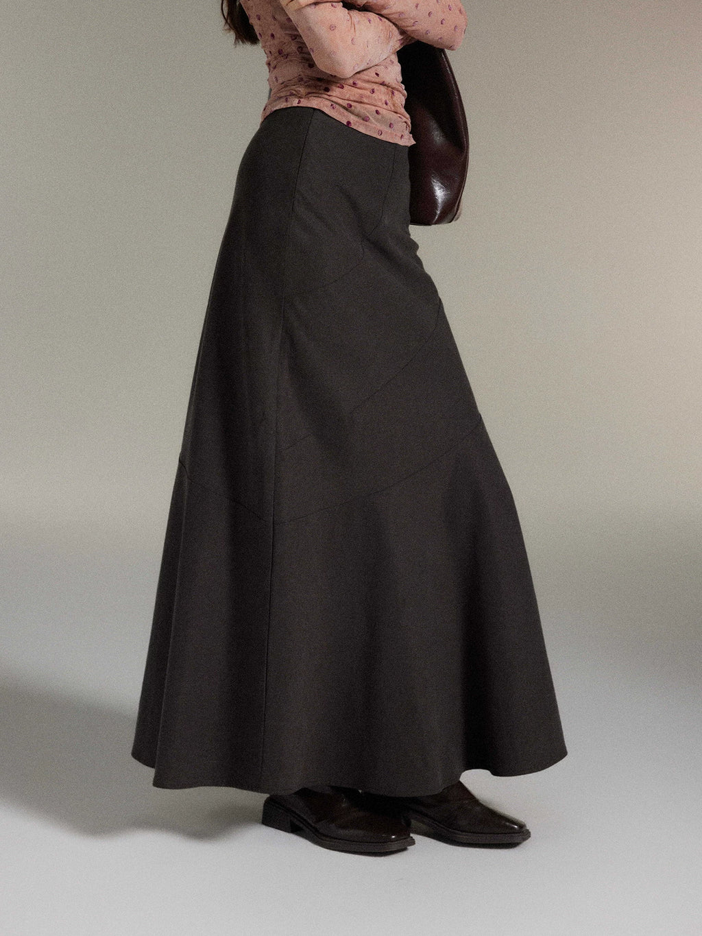 TYANG High-waisted Retro Crow's Feet Skirt