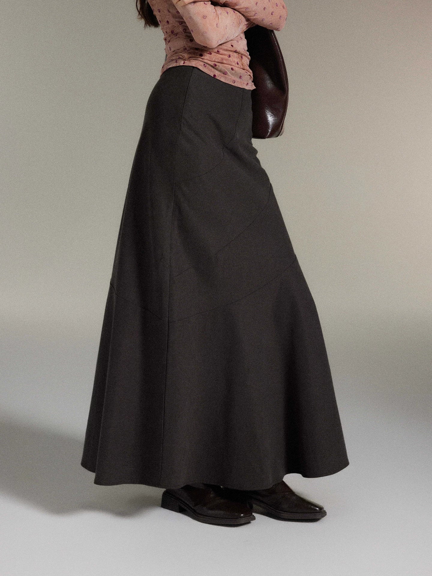 TYANG High-waisted Retro Crow's Feet Skirt