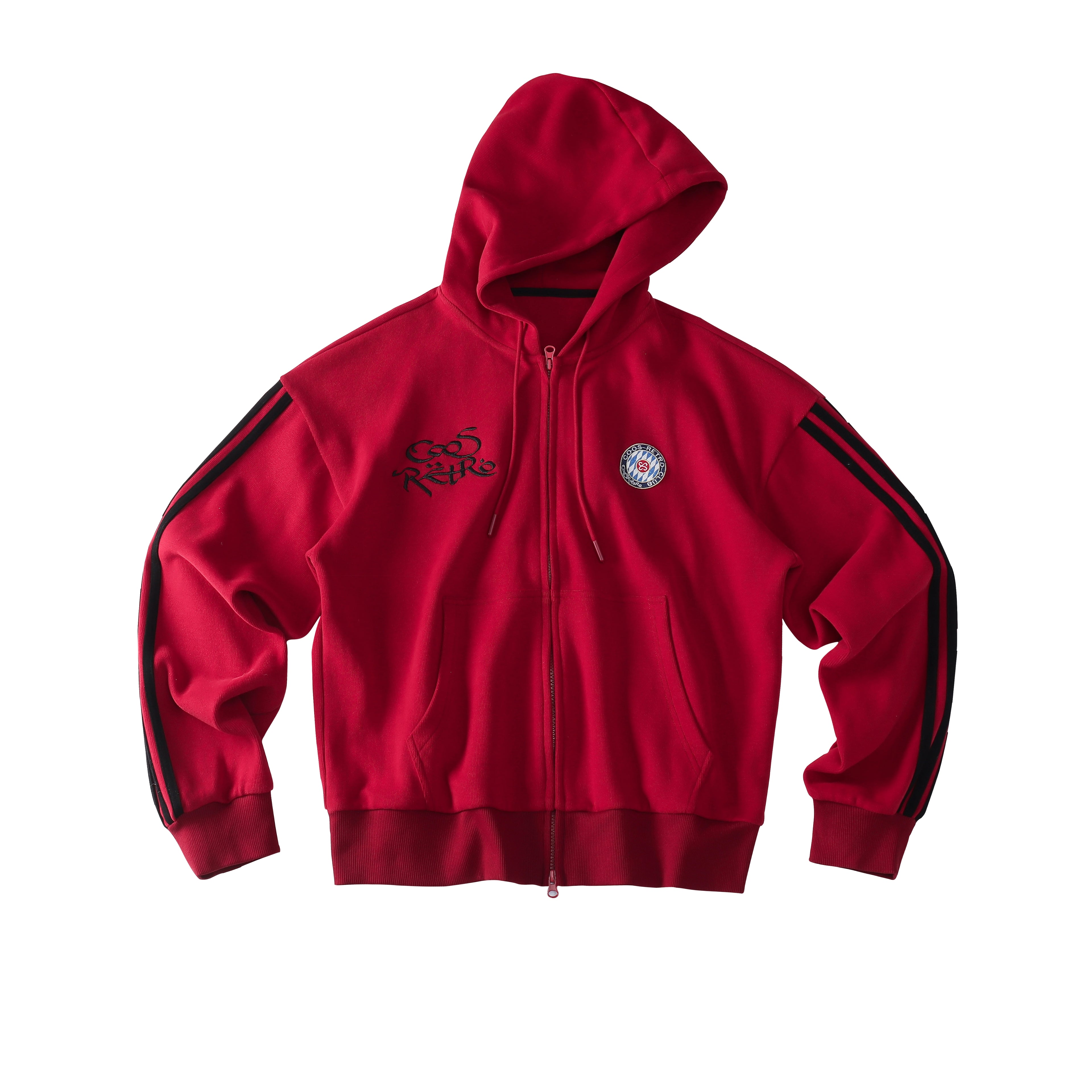 CoosRetro Casual Versatile Striped Cardigan Hooded Sweater