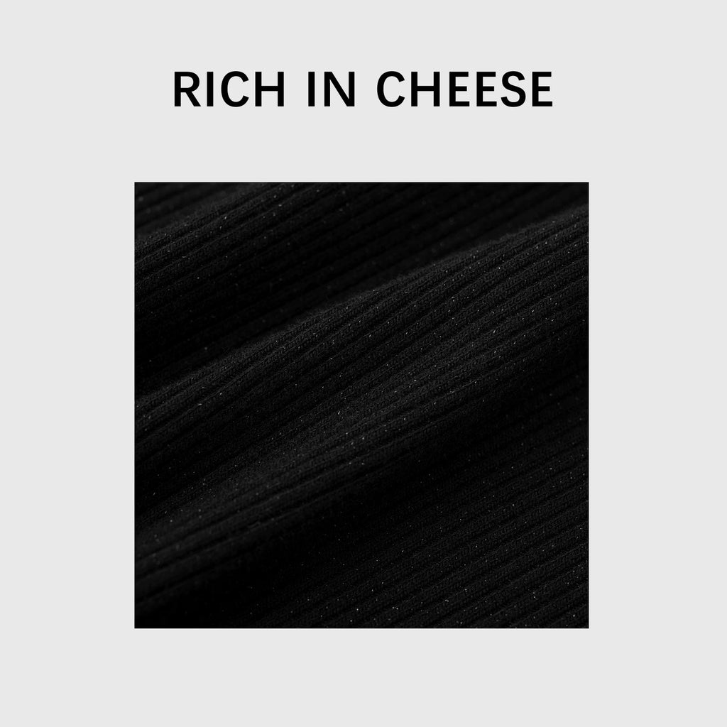 RICH IN CHEESE Waist Slim Knitted Long-sleeved Dress