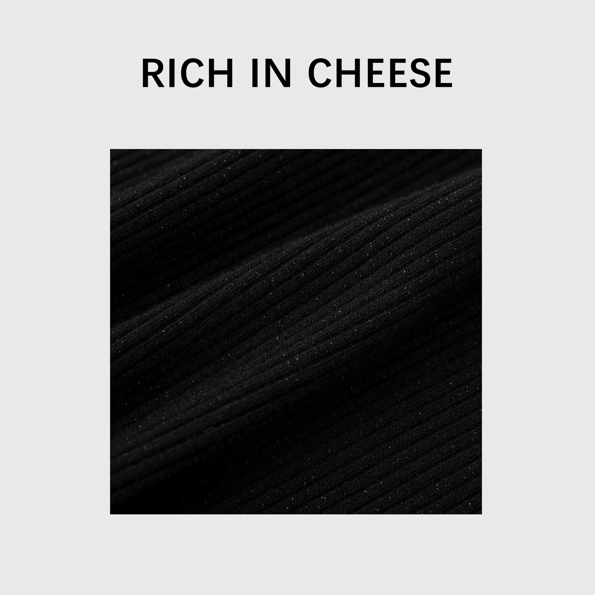 RICH IN CHEESE Waist Slim Knitted Long-sleeved Dress