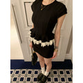 YOUNG KYLIN Lace Hem Tee Skirt Set