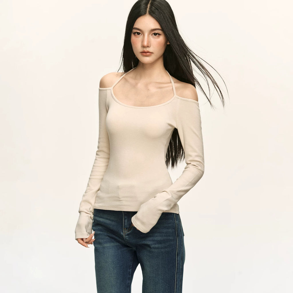 Anna Aneae Neck Slim Long Sleeves