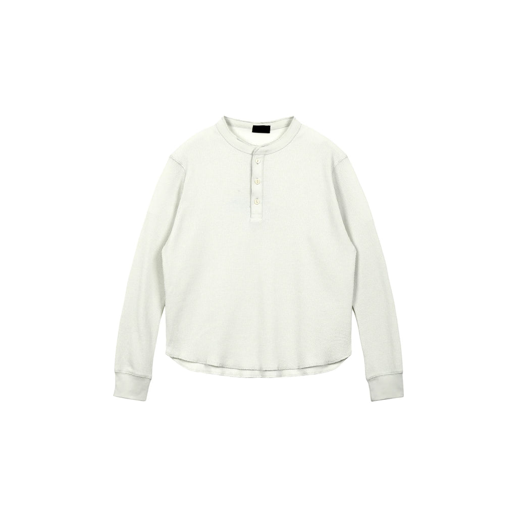 Plus No Logo Casual Henley Long Sleeve