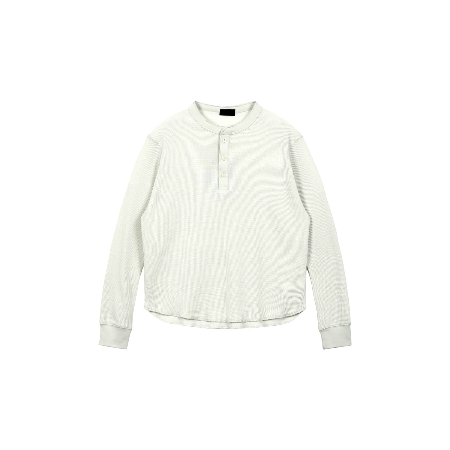 Plus No Logo Casual Henley Long Sleeve