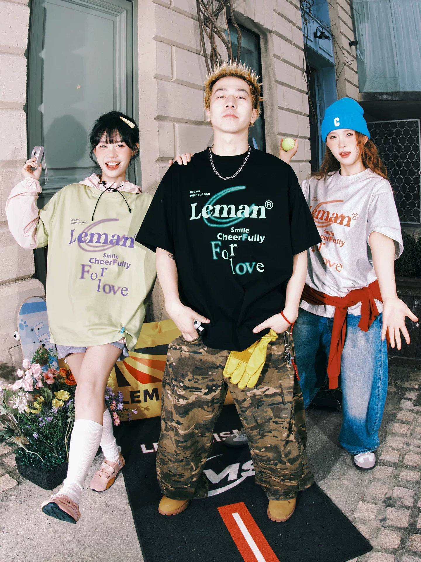 Lemanism Letter Print Loose Casual Tee