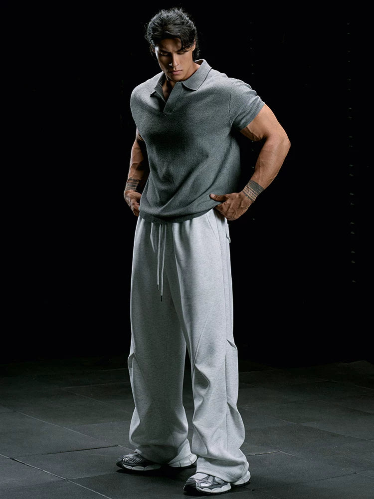 MuscleDog Lapel Loose Casual Sports Tee