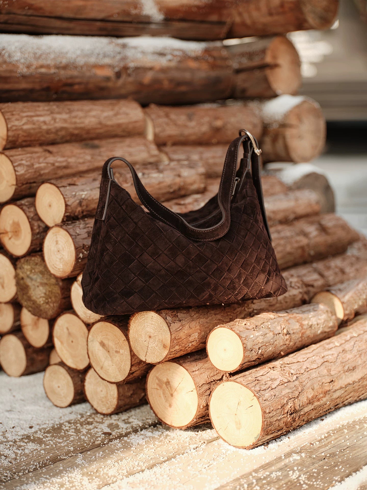 AVALEA Vintage Suede Woven Shoulder Messenger Bag