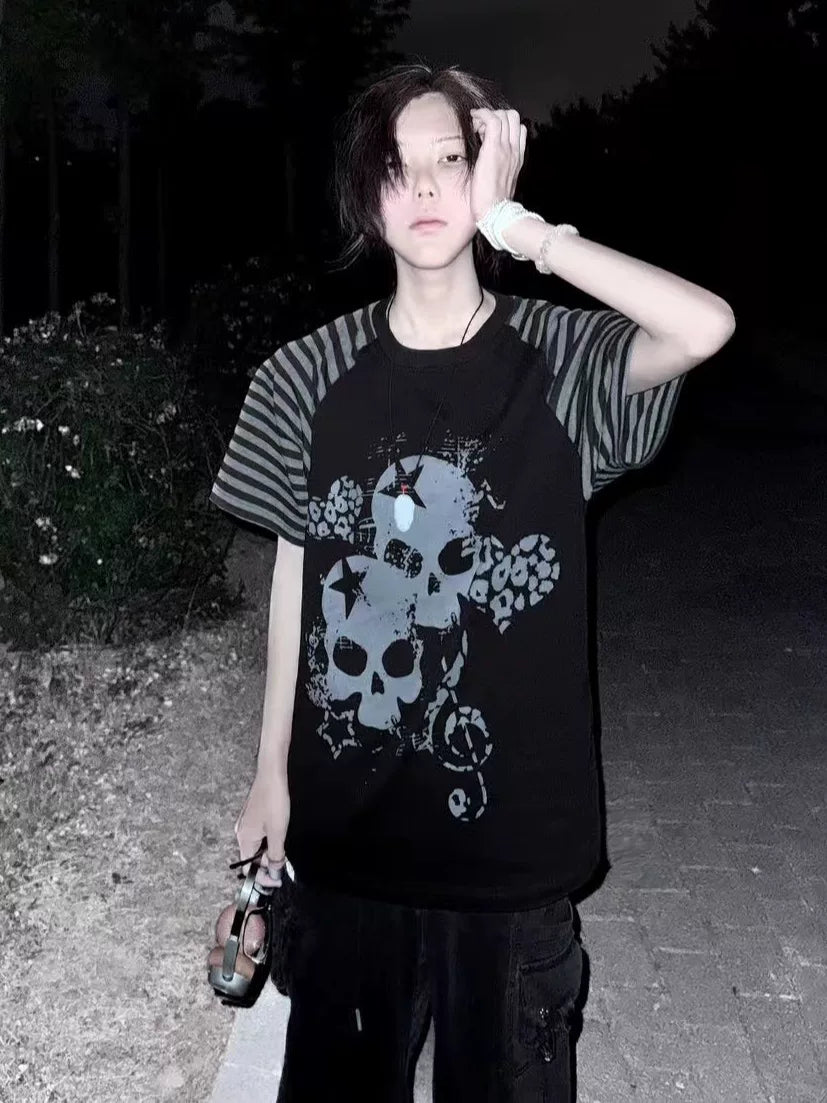 WETBODY Tattoo Skull Print Shoulder Tee