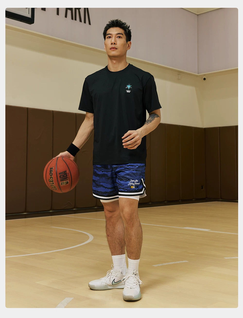 LUSHISI Striped Moisture Wicking Comfort Shorts